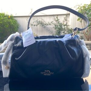 NWT Coach Faye Shoulder Bag with Quilting in Black color